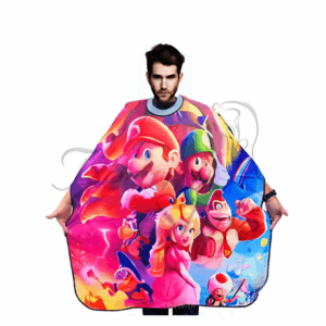 Capa De Barberia Estampada Mario Bross 120*60 Cm - Beauty Style