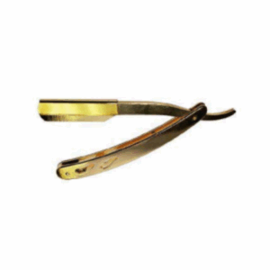Navaja De Acero Dorado P/Barberia - Beauty Style