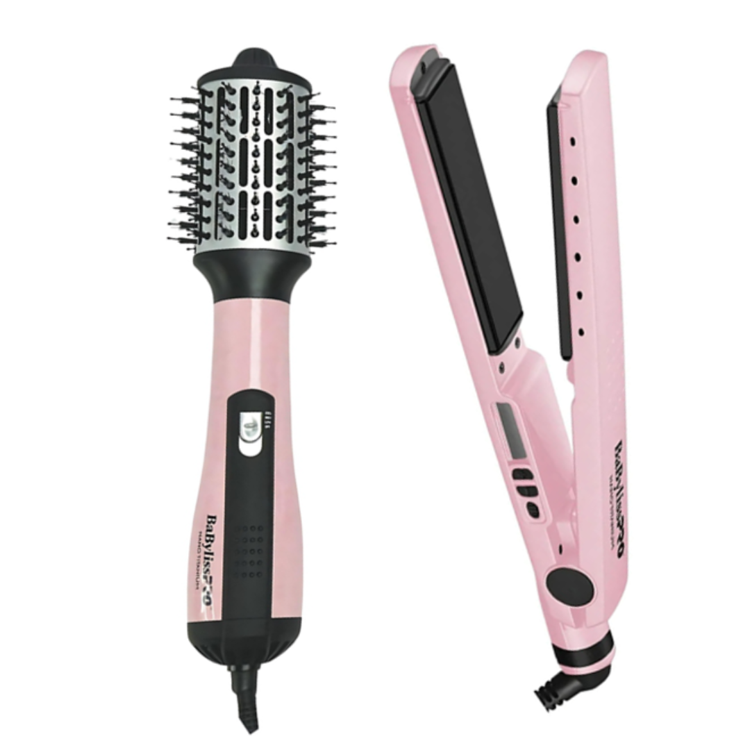 Pre Pack Plancha Ionica Mas Cepillo 2.5" Edicion Pink And Black Babyliss - Babyliss PRO