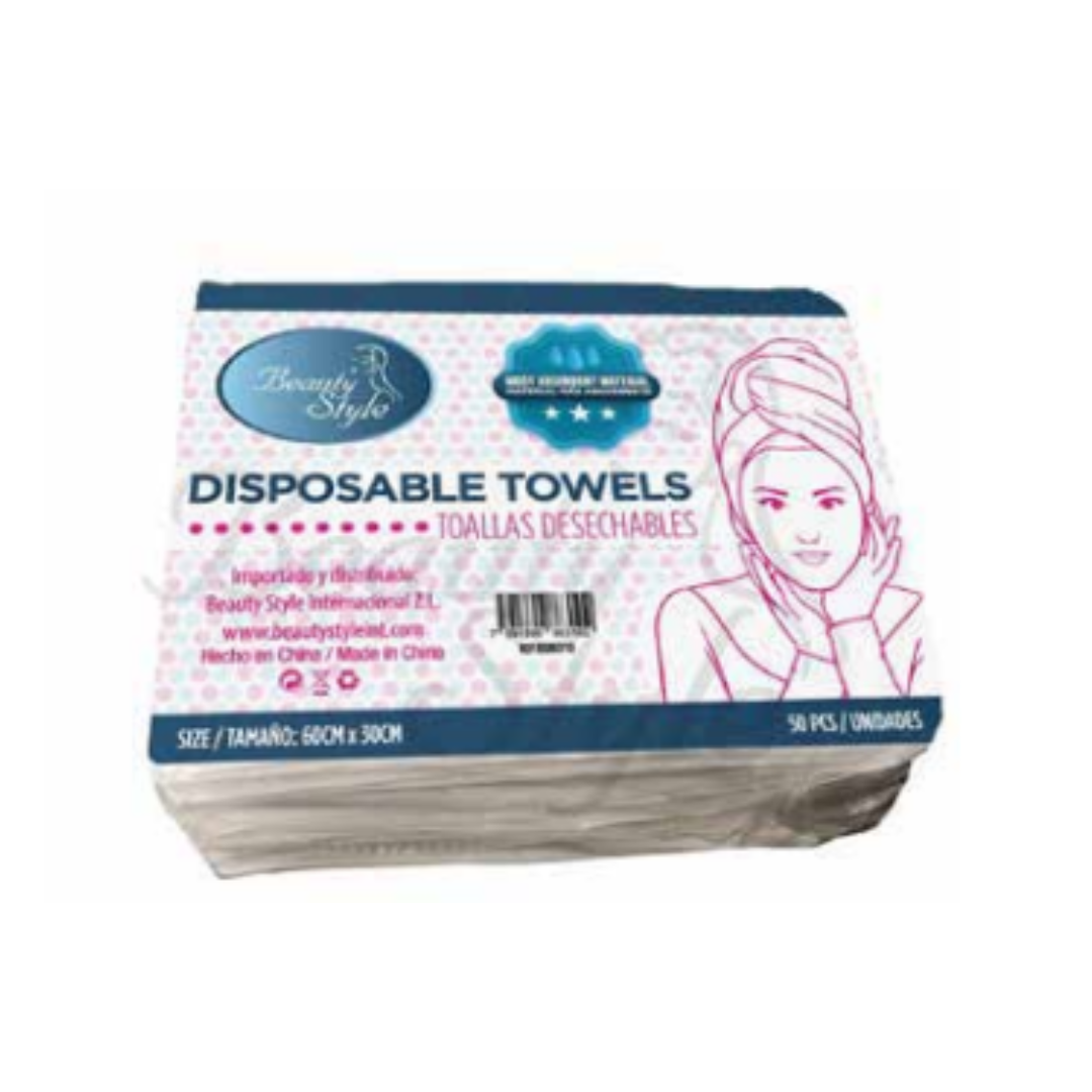 Toalla Desechable P/ Secar Cabello 50 Pzas 40 X 58 Cms - Beauty Style