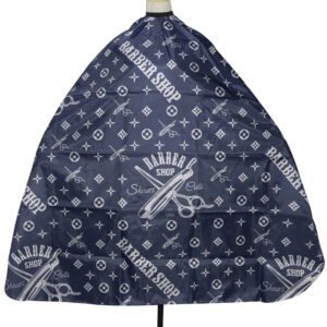 Capa De Barberia Estampada Azul Con Blanco - Beauty Style