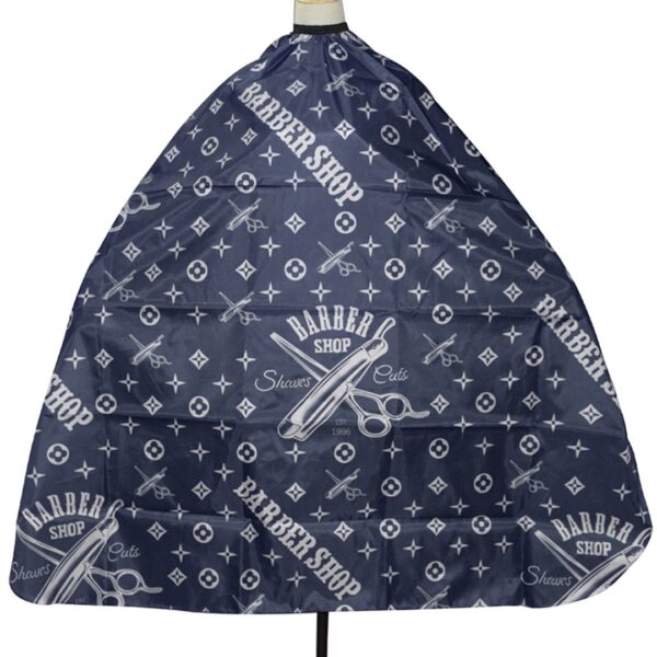 Capa De Barberia Estampada Azul Con Blanco - Beauty Style