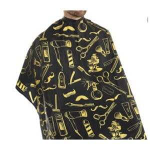 Capa De Barberia Estampada Amarilla Con Negro - Beauty Style