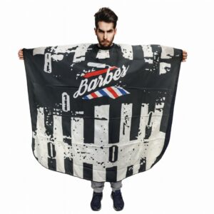 Capa De Barberia Estampada Blanca y Negra - Beauty Style