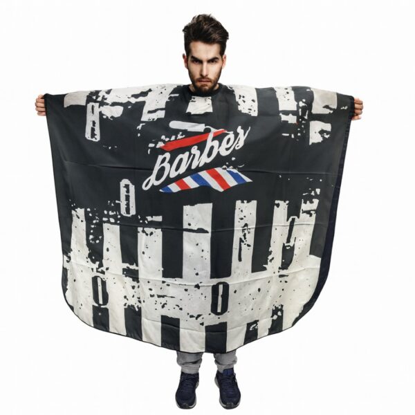 Capa De Barberia Estampada Blanca y Negra - Beauty Style